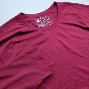 Figs Makato Seamless Underscrub Shirt Mens XL Long Sleeve Red Breathable